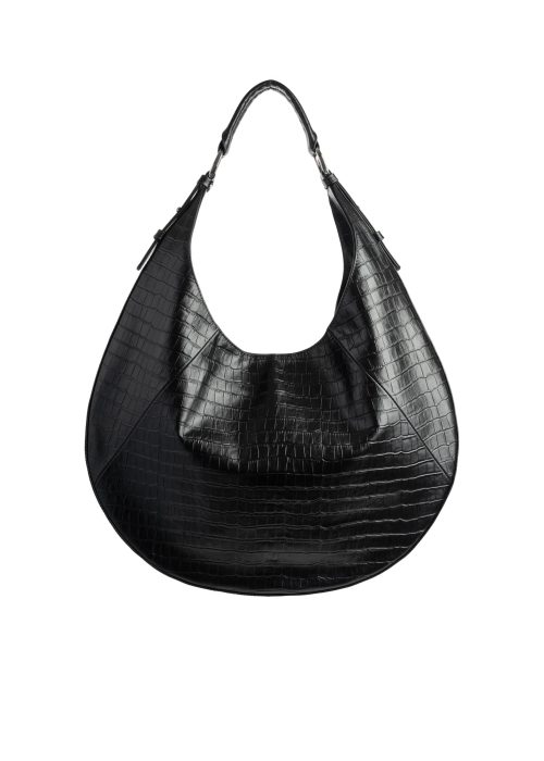 EXTRA HOBO BAG CROCO BLACK